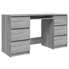 (grey sonoma) vidaXL Writing Desk Computer Table Workstation Working Desk Engineered Wood
