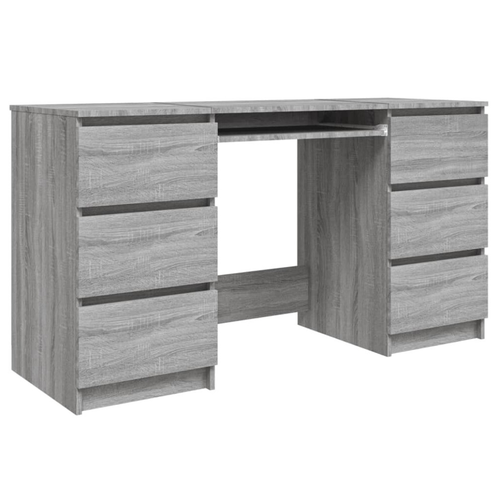 (grey sonoma) vidaXL Writing Desk Computer Table Workstation Working Desk Engineered Wood-image-OPC-P9VR98N-NEW