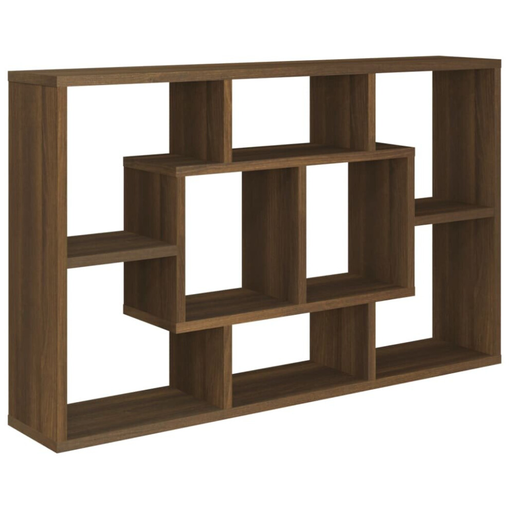 (brown oak) vidaXL Wall Shelf Home Living Room Hanging Rack Floating Shelf Engineered Wood