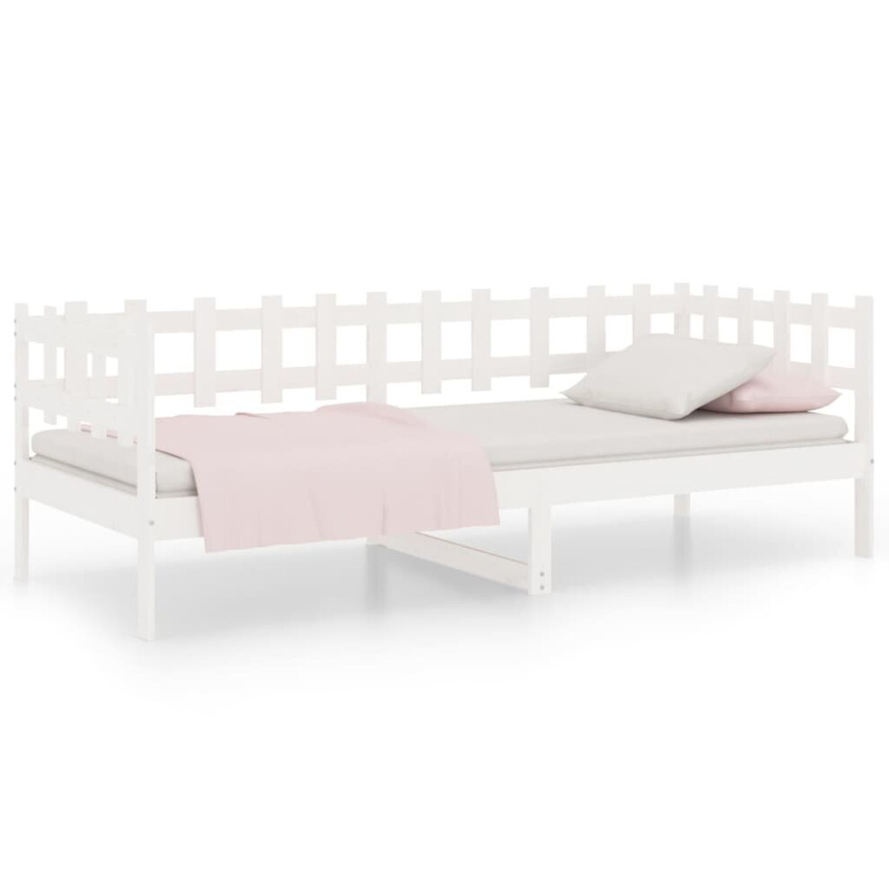 Vidaxl (White, 90 X 200 Cm) Solid Wood Pine Day Bed Sleepover Occasional Bed Multi Colours/Sizes