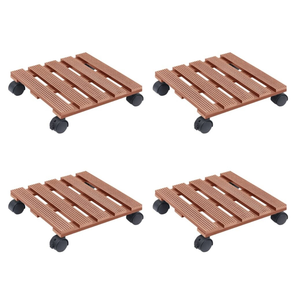 (brown, 30x30x7,5 cm) vidaXL 2/4x Plant Trolleys WPC Dolly Caddy Stand Round/Square Multi Colours