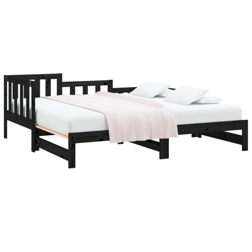 VidaXL (black, 90 x 190 cm) vidaXL Solid Wood Pine Pull-out Day Bed Wooden Sofa Bed Multi Colours/Sizes 2