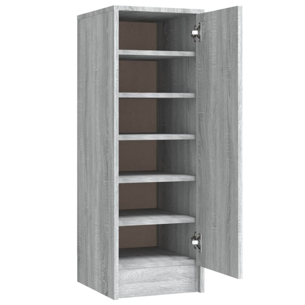 Vidaxl (Grey Sonoma) Shoe Cabinet Engineered Wood Shoe Storage Shelf Rack Set Multi Colours