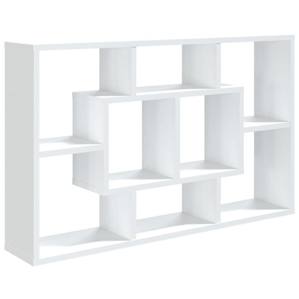 (white) vidaXL Wall Shelf Home Living Room Hanging Rack Floating Shelf Engineered Wood