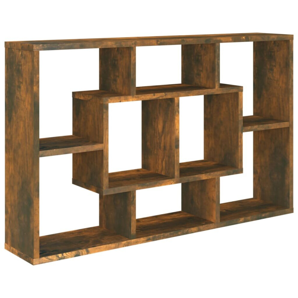 (smoked oak) vidaXL Wall Shelf Home Living Room Hanging Rack Floating Shelf Engineered Wood