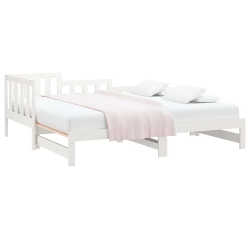 VidaXL (white, 90 x 190 cm) vidaXL Solid Wood Pine Pull-out Day Bed Wooden Sofa Bed Multi Colours/Sizes 2