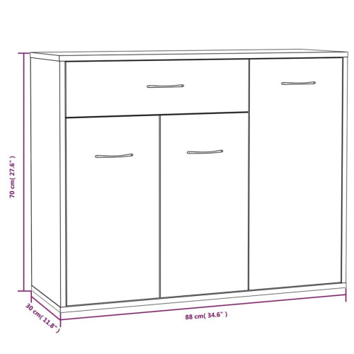 VidaXL (grey sonoma) vidaXL Sideboard Storage Drawer Side Cabinet Engineered Wood Multi Colours 1