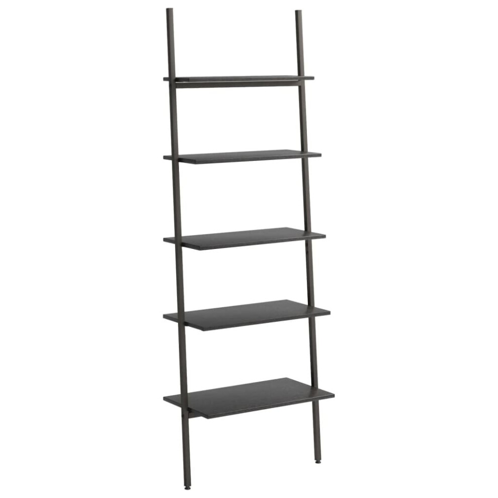 (black) vidaXL Leaning Shelf Bookcase Bookshelf Shelving Unit Storage Rack Organiser