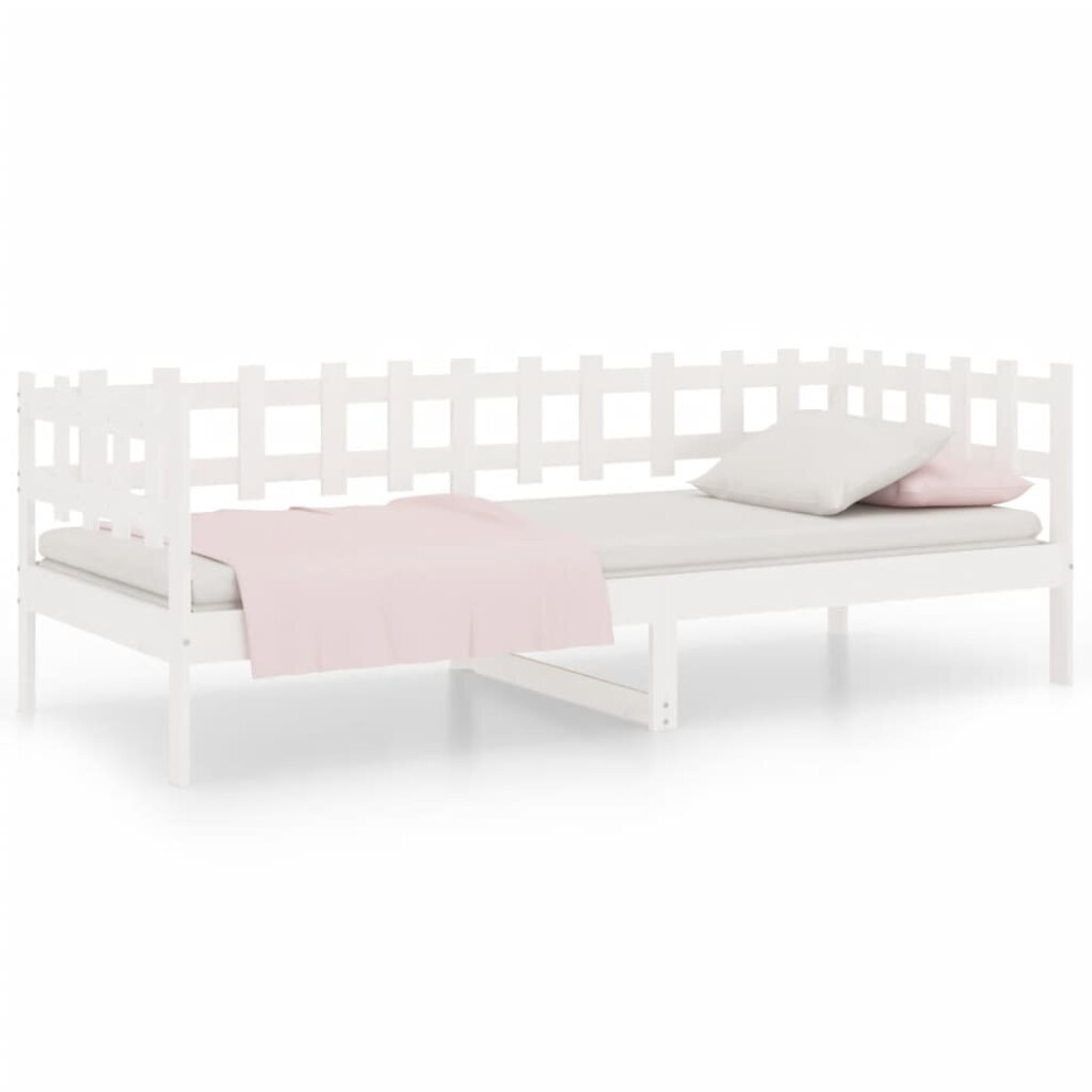 Vidaxl (White, 90 X 190 Cm) Solid Wood Pine Day Bed Sleepover Occasional Bed Multi Colours/Sizes