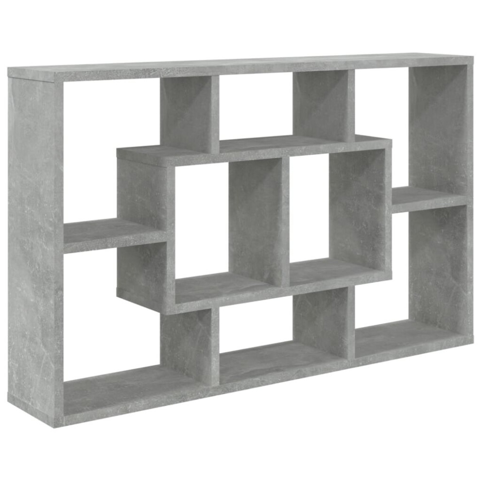 (Concrete Grey) Vidaxl Wall Shelf Home Living Room Hanging Rack Floating Shelf Engineered Wood 8720287077954