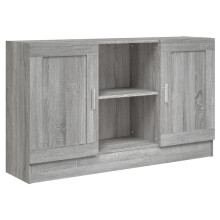(grey sonoma) vidaXL Vitrine Cabinet Sideboard Storage Organiser Cupboard Engineered Wood
