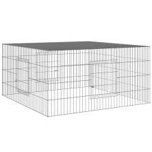 (110 x 110 x 55 cm) vidaXL Rabbit Cage Galvanised Iron Rabbit Enclosure Animal Cage Multi Sizes