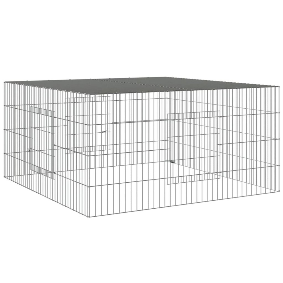 Vidaxl (110 X 110 X 55 Cm) Rabbit Cage Galvanised Iron Rabbit Enclosure Animal Cage Multi Sizes