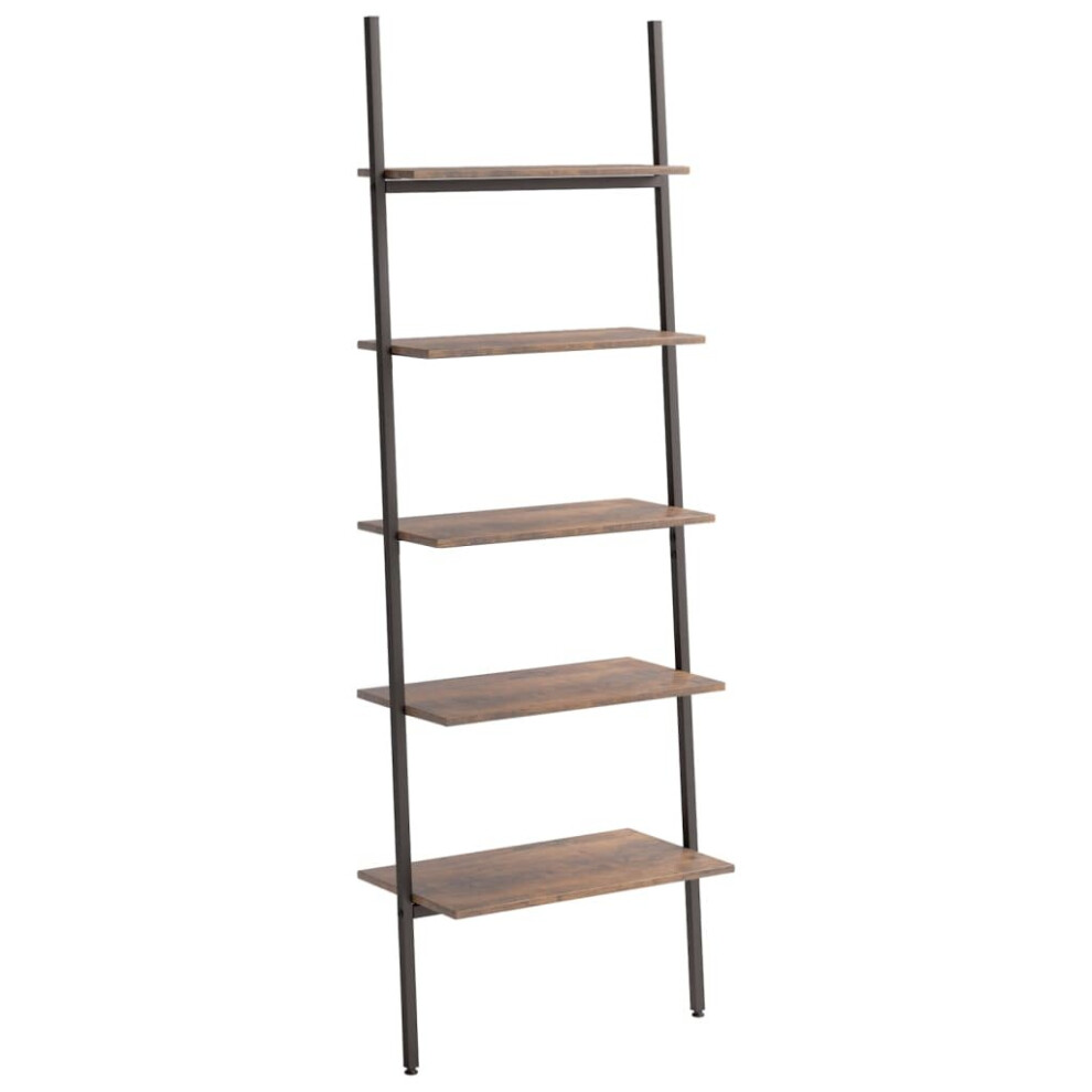 Vidaxl (Dark Brown) Leaning Shelf Bookcase Bookshelf Shelving Unit Storage Rack Organiser