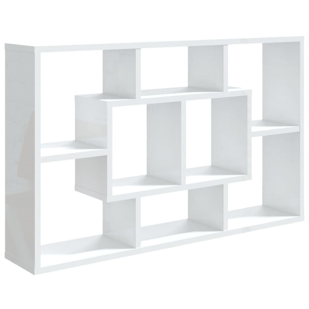 (high gloss white) vidaXL Wall Shelf Home Living Room Hanging Rack Floating Shelf Engineered Wood