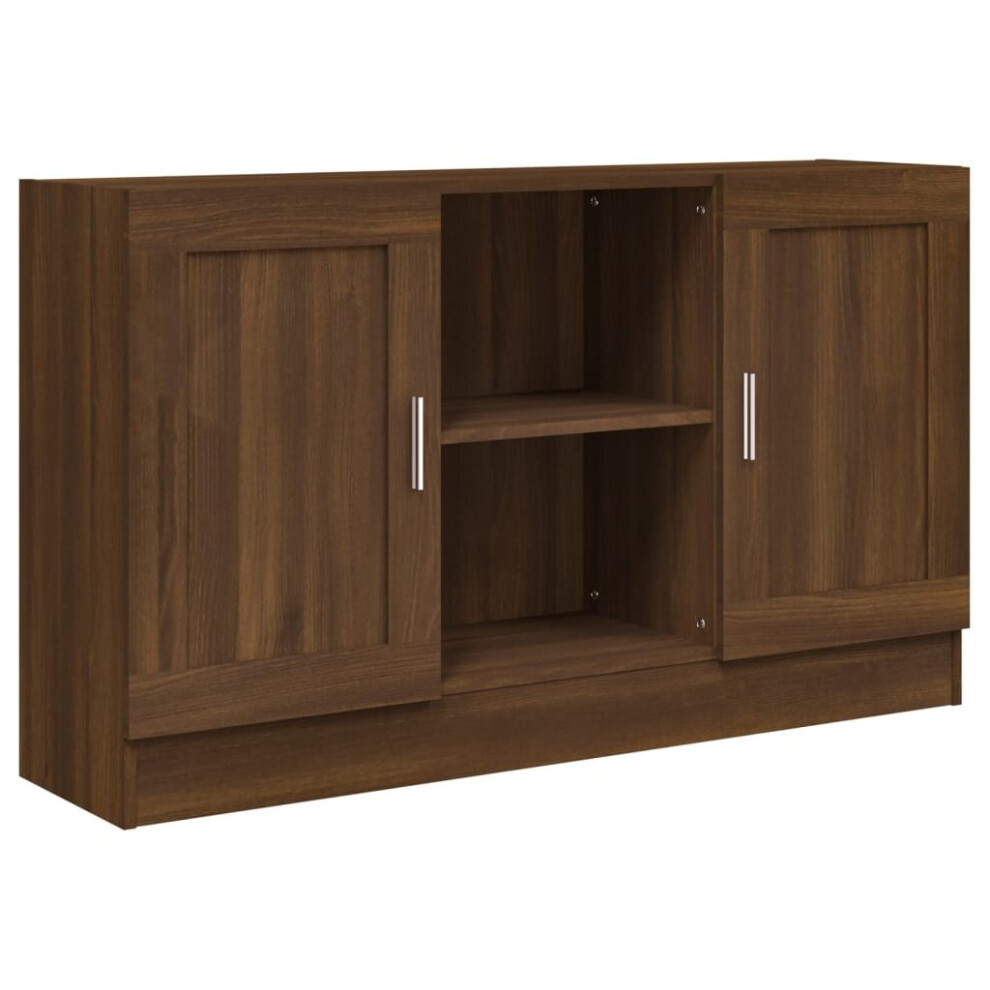 (brown oak) vidaXL Vitrine Cabinet Sideboard Home Organiser Multi Colours Multi Materials