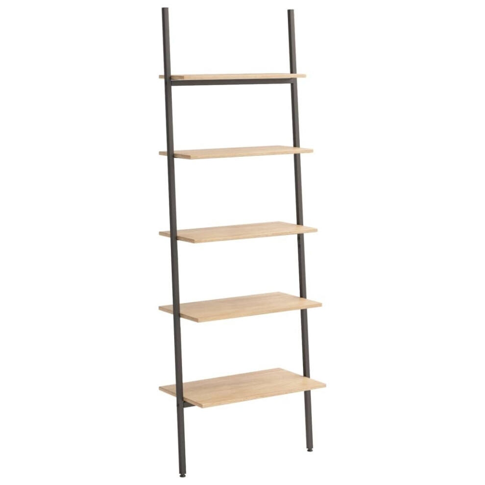Vidaxl (Light ) Leaning Shelf Bookcase Bookshelf Shelving Unit Storage Rack Organiser Brown
