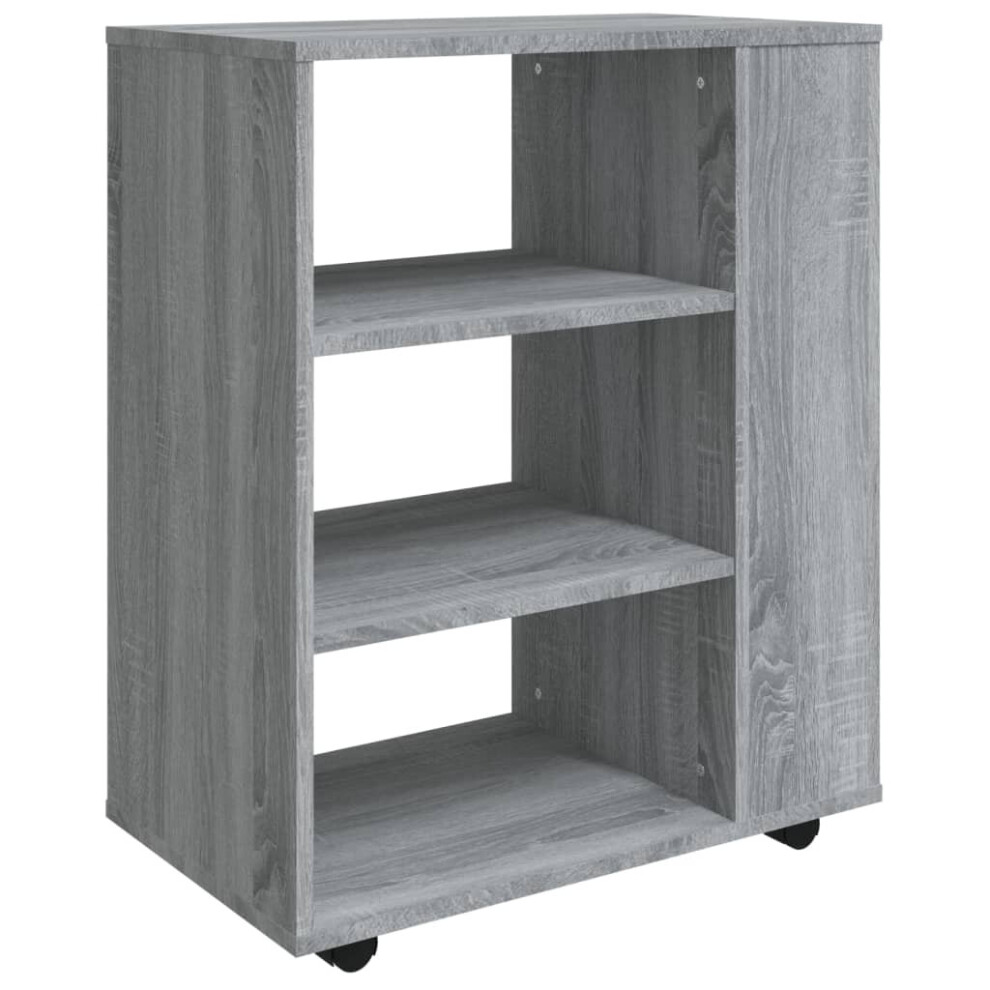 Vidaxl (Grey Sonoma) Rolling Cabinet Office Side Table Hall Drawer Cabinet Engineered Wood