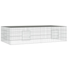 (220 x 110 x 55 cm) vidaXL Rabbit Cage Galvanised Iron Rabbit Enclosure Animal Cage Multi Sizes