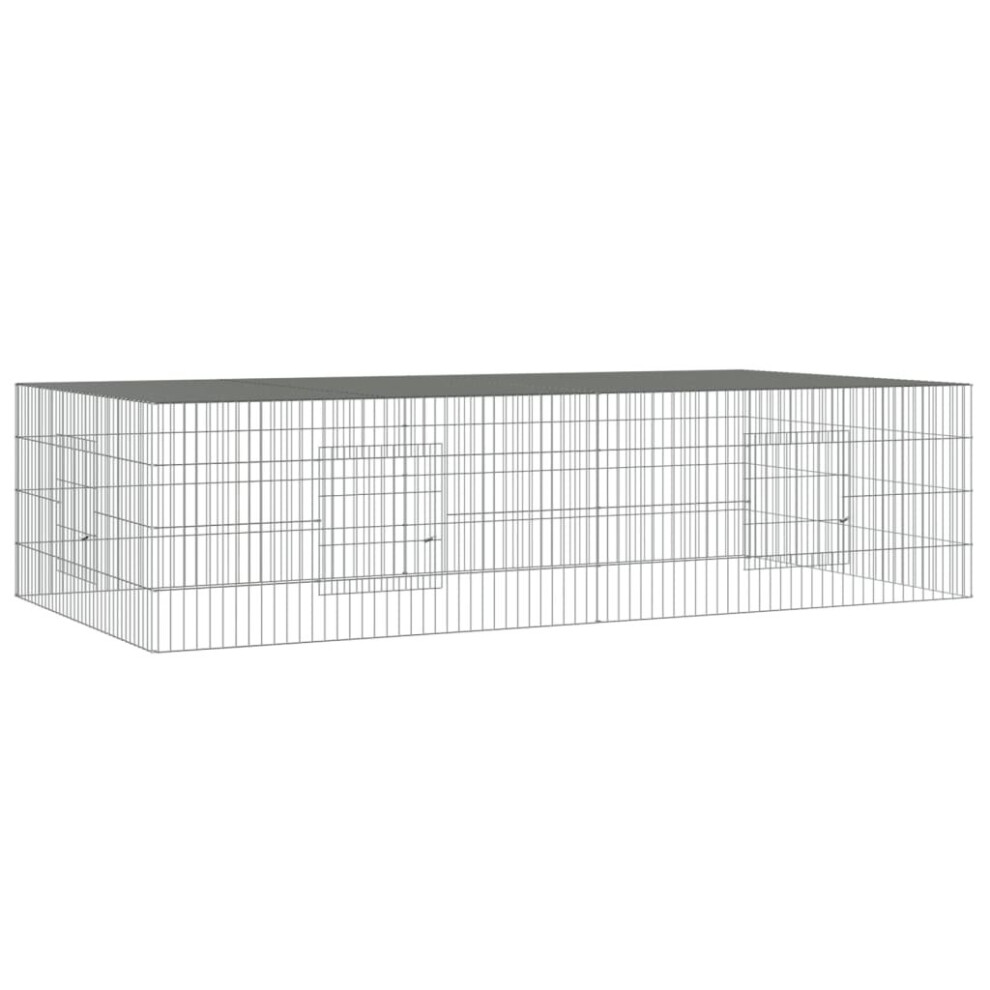 Vidaxl (220 X 110 X 55 Cm) Rabbit Cage Galvanised Iron Rabbit Enclosure Animal Cage Multi Sizes