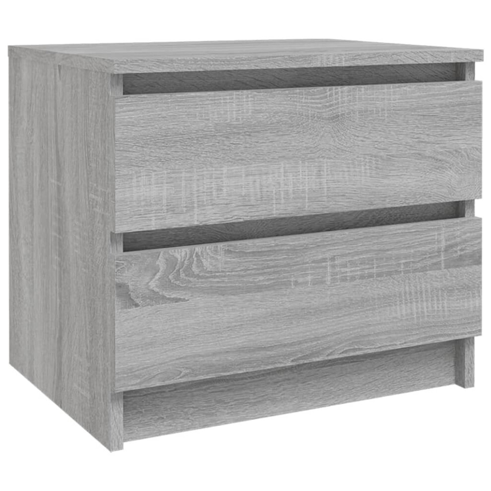 (grey sonoma, 1) vidaXL 1/2x Bed Cabinet Engineered Wood Side Storage Cabinet Multi Colours