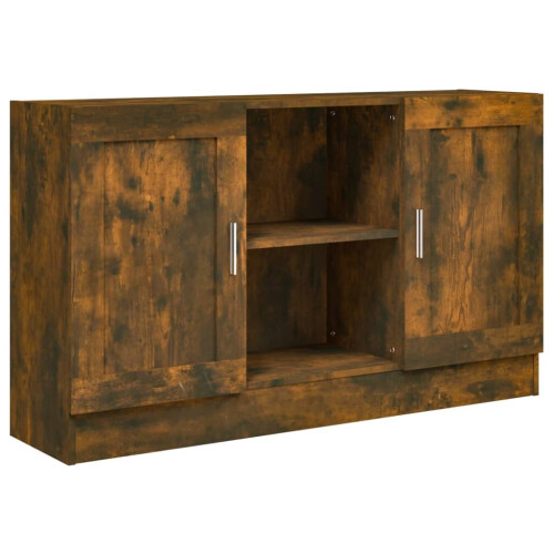 (smoked oak) vidaXL Vitrine Cabinet Sideboard Storage Organiser Cupboard Engineered Wood