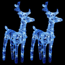 (blue) vidaXL Christmas Reindeers 80 LEDs Acrylic Christmas Lighted Reindeer Decor
