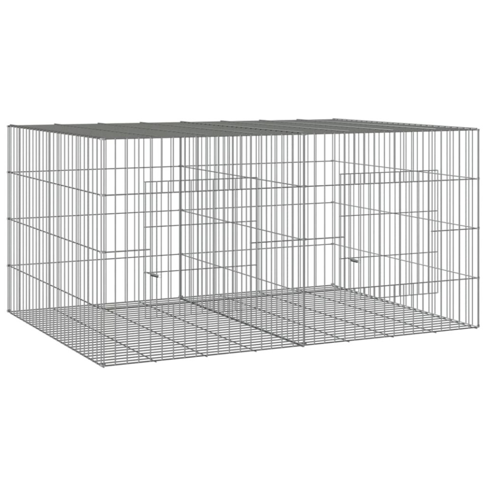 (110 x 79 x 54 cm) vidaXL Rabbit Cage Galvanised Iron Rabbit Enclosure Animal Cage Multi Sizes