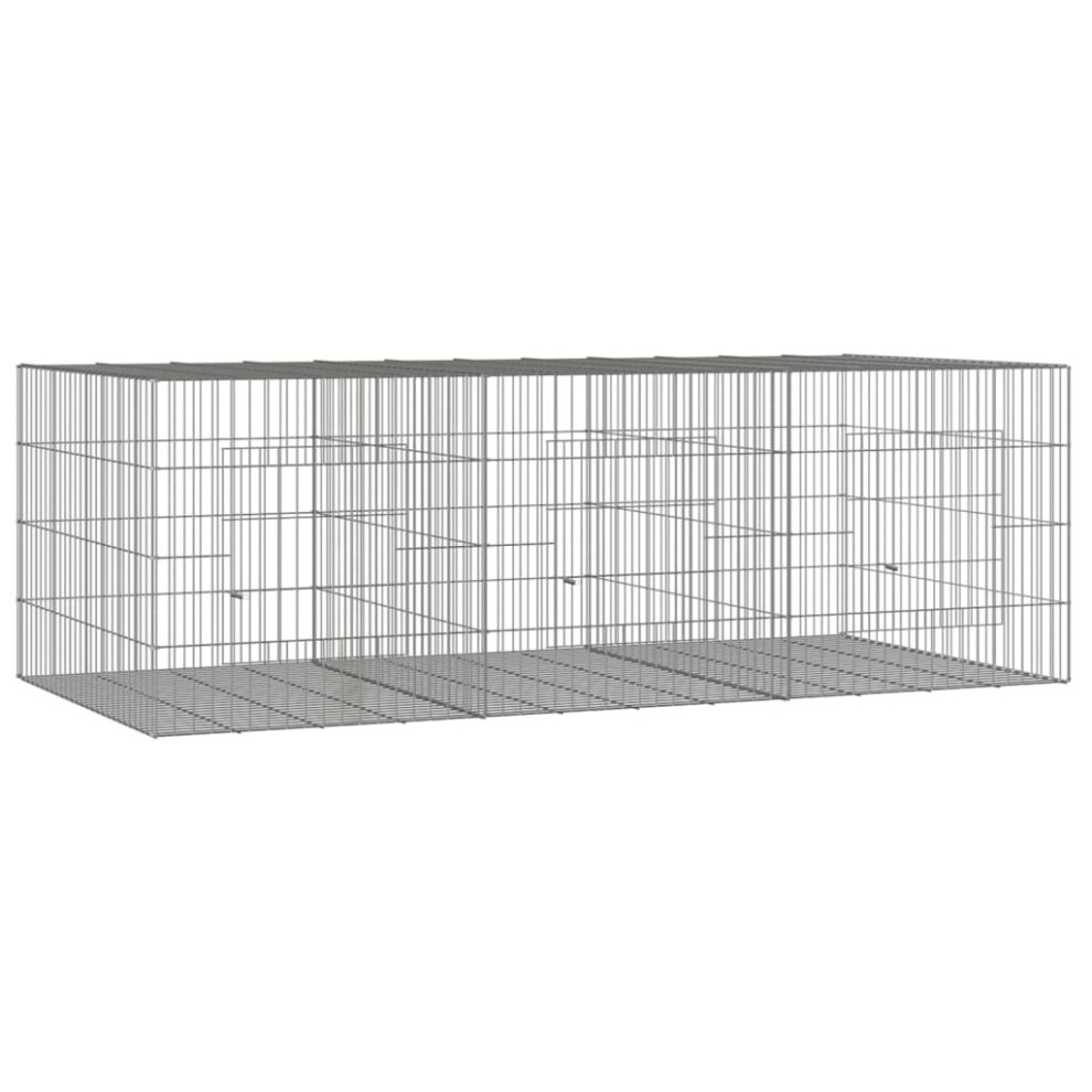 Vidaxl (163 X 79 X 54 Cm) Rabbit Cage Galvanised Iron Rabbit Enclosure Animal Cage Multi Sizes