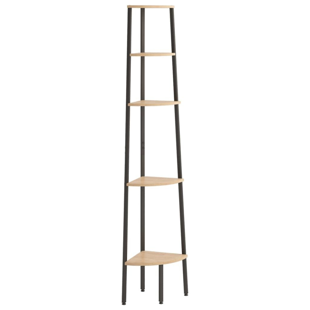 Vidaxl (Light Brown, 45.5 X 31.5 X 180 Cm) Corner Shelf Bookcase Bookshelf Shelving Unit Storage Rack Organiser
