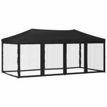 (black) vidaXL Folding Party Tent with Sidewalls Pavilion Marquee Multi Colours/Sizes