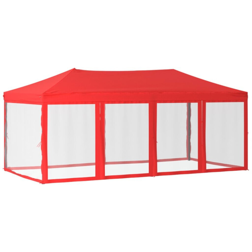 (red) vidaXL Folding Party Tent with Sidewalls Pavilion Marquee Multi Colours/Sizes