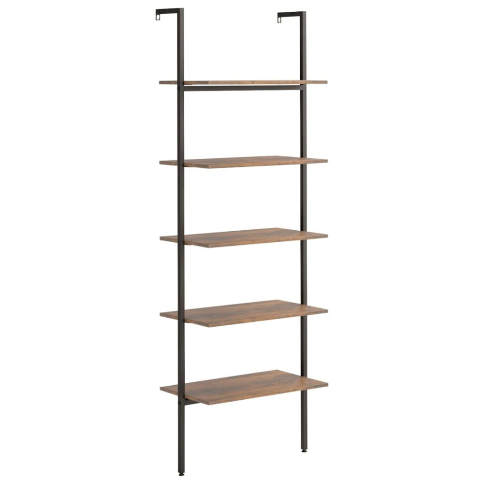 (dark brown, 64 x 35 x 185 cm) vidaXL Leaning Shelf Bookcase Bookshelf Shelving Unit Storage Rack Organiser