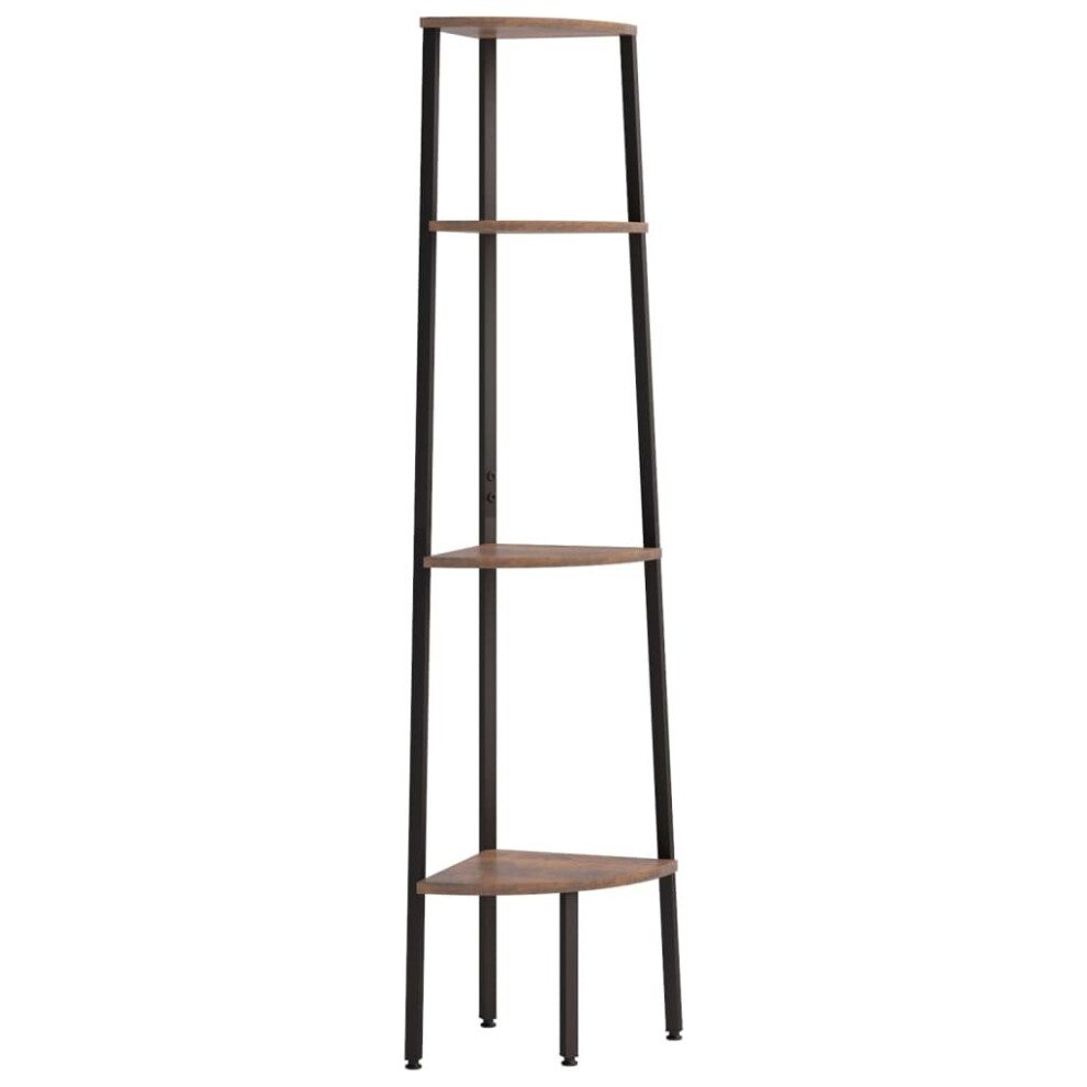 Vidaxl (Dark Brown, 45.5 X 31.5 X 150 Cm) Corner Shelf Bookcase Bookshelf Shelving Unit Storage Rack Organiser