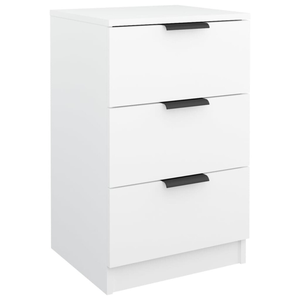 Vidaxl (White, 1) Bedside Cabinets Night Stand End Table Side Table Bed Drawer Cabinet