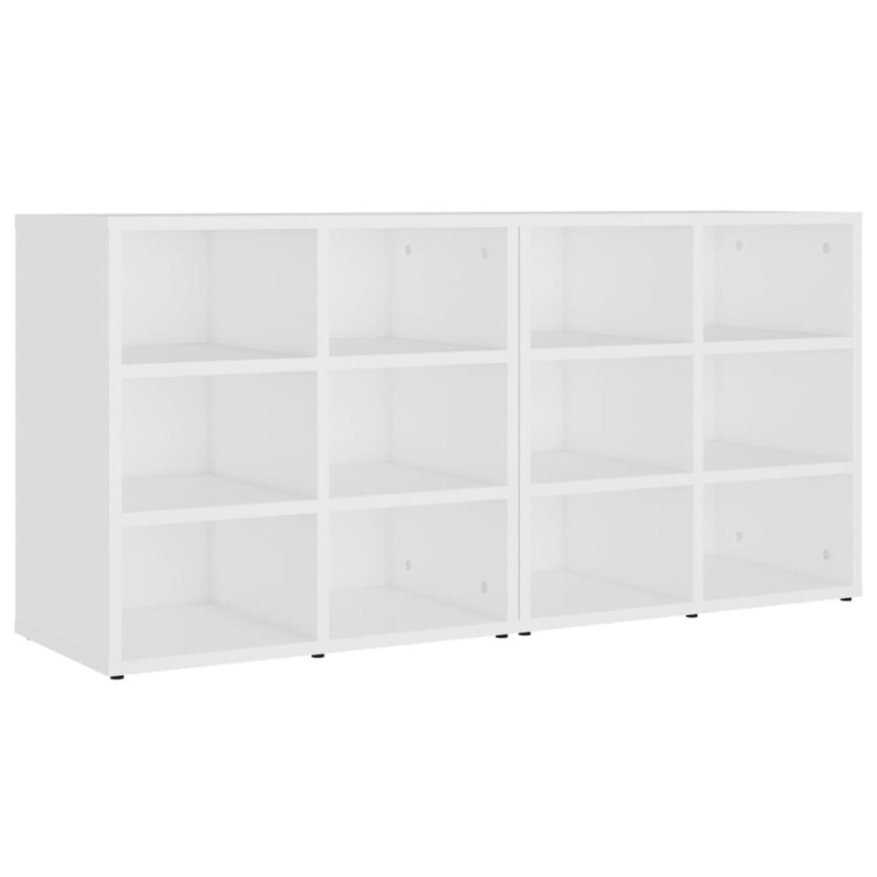 Vidaxl (White, 2) Shoe Cabinet Hallway Wall Mounted Shoe Storage Rack Shelf Cupboard