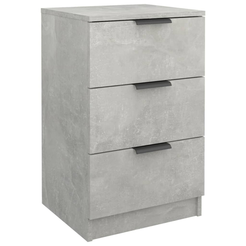 Vidaxl (Concrete Grey, 1) Bedside Cabinets Night Stand End Table Side Table Bed Drawer Cabinet