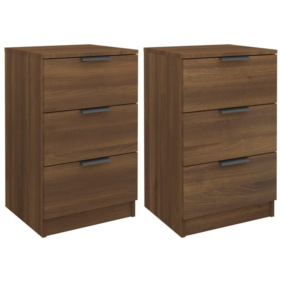 (brown oak, 2) vidaXL Bedside Cabinets Night Stand End Table Side Table Bed Drawer Cabinet