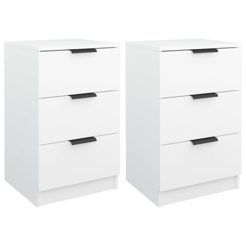 VidaXL (white, 2) vidaXL Bedside Cabinets Night Stand End Table Side Table Bed Drawer Cabinet