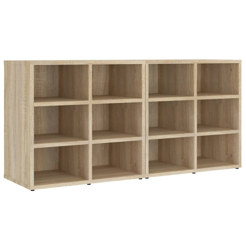 Vidaxl (Sonoma Oak, 2) Shoe Cabinet Hallway Wall Mounted Shoe Storage Rack Shelf Cupboard