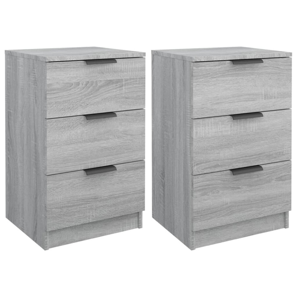 (grey sonoma, 2) vidaXL 1/2x Bedside Cabinet Night Stand End Table Drawer Cabinet Multi Colours