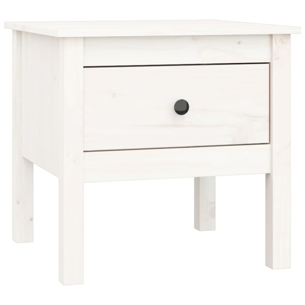 (white, 50 x 50 x 49 cm/1) vidaXL 1/2x Solid Wood Pine Side Table Multi Colours 40x40x39 cm/50x50x49 cm