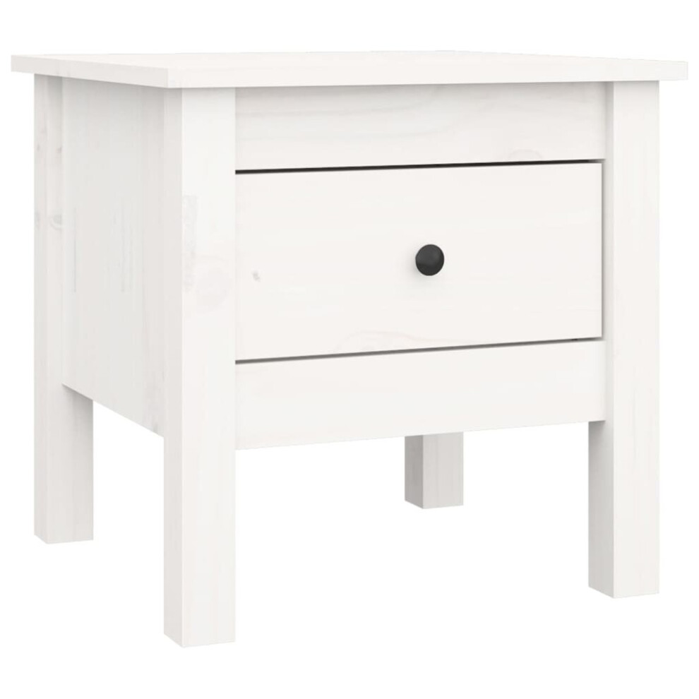 (white, 40 x 40 x 39 cm/1) vidaXL 1/2x Solid Wood Pine Side Table Multi Colours 40x40x39 cm/50x50x49 cm