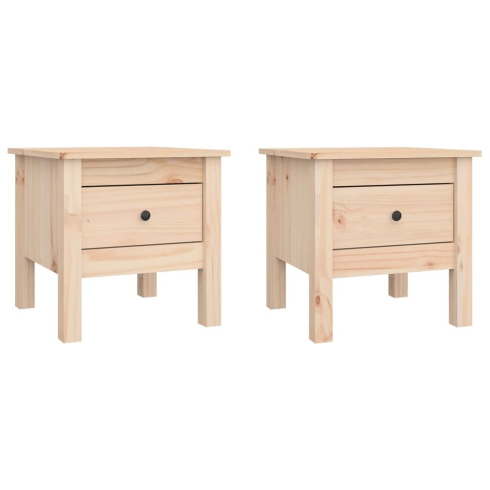 (brown, 40 x 40 x 39 cm/2) vidaXL 1/2x Solid Wood Pine Side Table Multi Colours 40x40x39 cm/50x50x49 cm