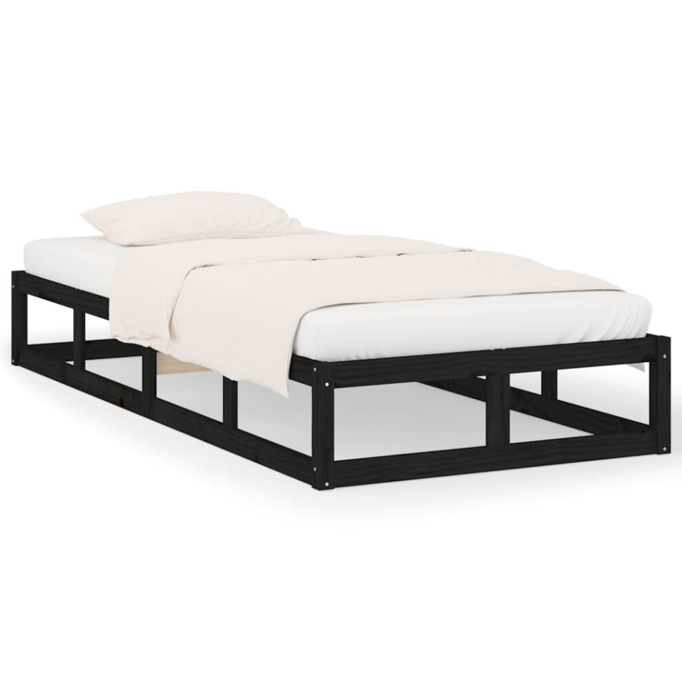 Vidaxl (Black, 90 X 200 Cm) Solid Wood Bed Frame Home Bedroom Bed Base Multi Colours Multi Sizes