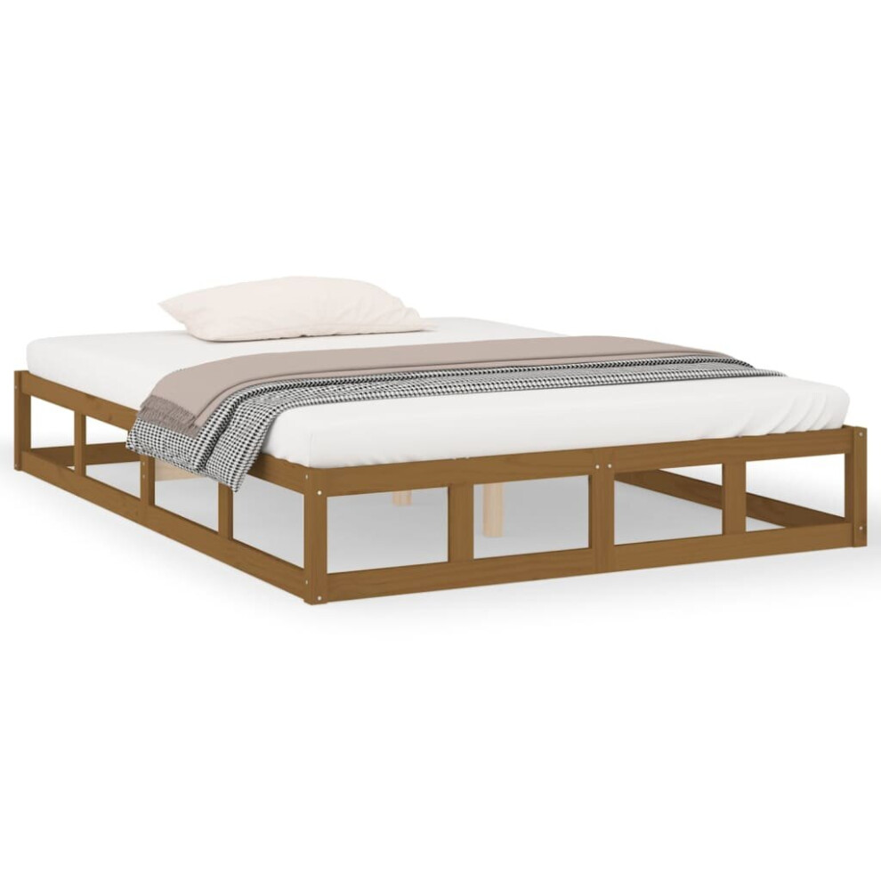 (honey brown, 150 x 200 cm) vidaXL Solid Wood Bed Frame Home Bedroom Bed Base Multi Colours Multi Sizes