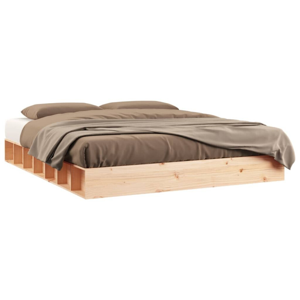 Vidaxl (Brown, 150 X 200 Cm) Bed Frame Home Wooden Bedstead Bed Base Mattress Foundation Solid Wood