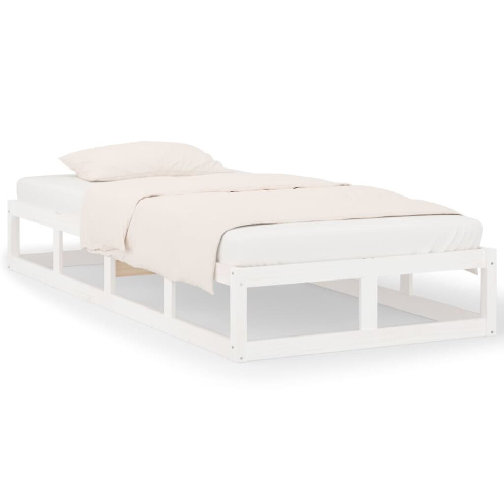 Vidaxl (White, 75 X 190 Cm) Solid Wood Bed Frame Home Bedroom Bed Base Multi Colours Multi Sizes