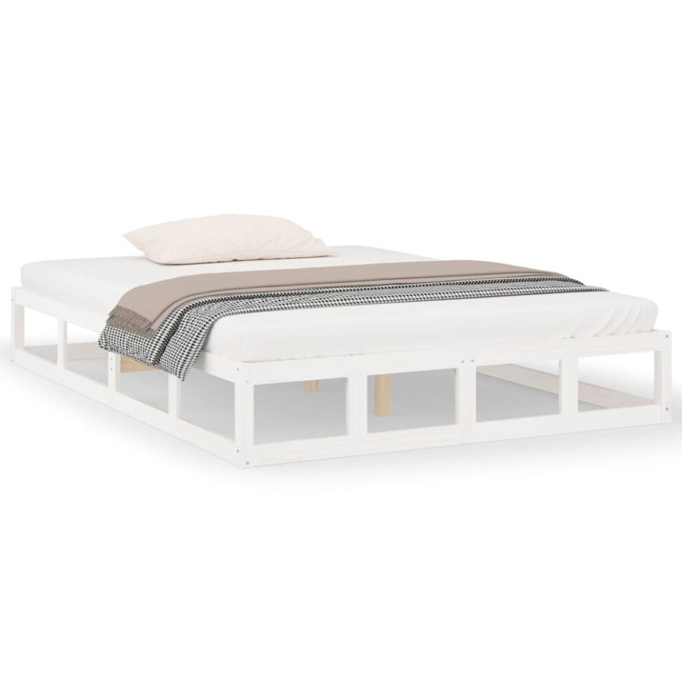 Vidaxl (White, 120 X 190 Cm) Solid Wood Bed Frame Home Bedroom Bed Base Multi Colours Multi Sizes