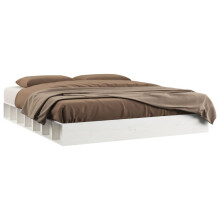 (white, 180 x 200 cm) vidaXL Bed Frame Home Wooden Bedstead Bed Base Mattress Foundation Solid Wood